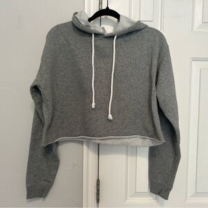 Wild Fable Heather Gray Cropped Hoodie